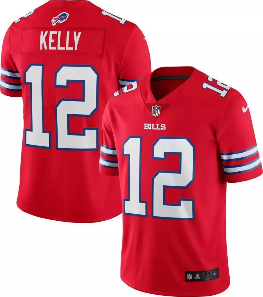 jim kelly men jim kelly buffalo bills red jersey all stitched