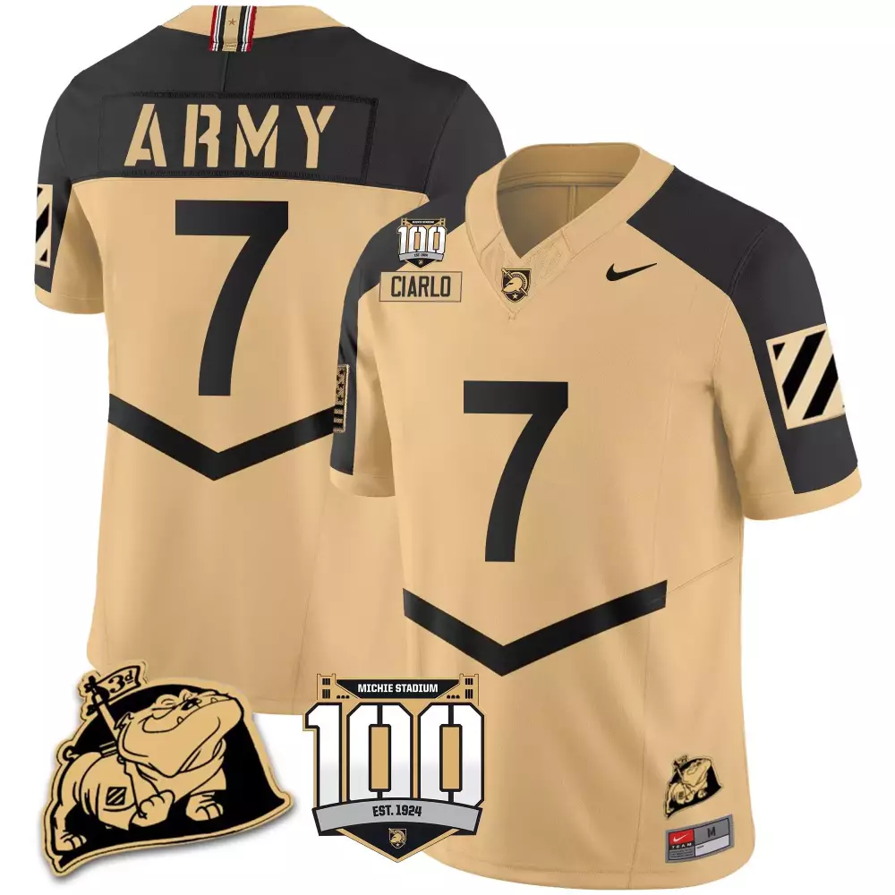 jimmy ciarlo gold alternate mens army black knights 100th anniversary patch vapor jersey all stitched