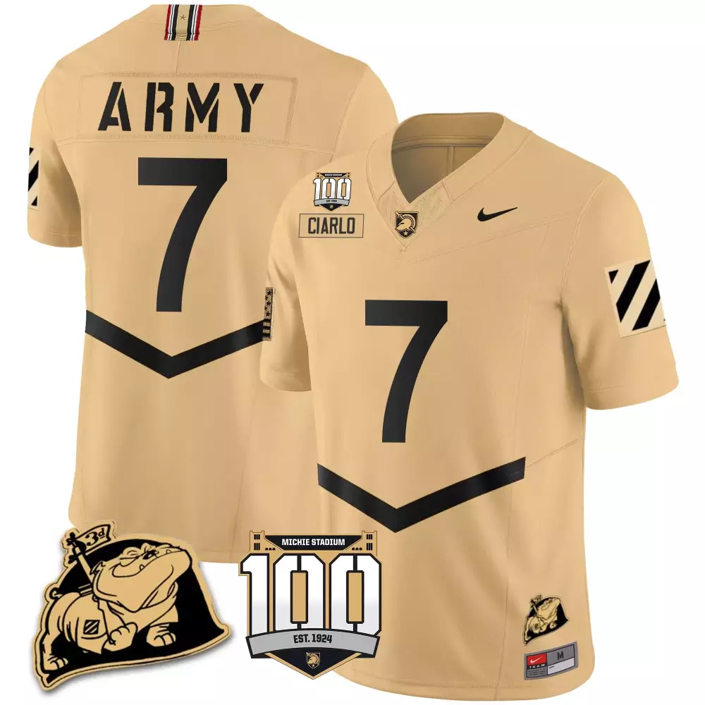jimmy ciarlo gold mens army black knights 100th anniversary patch vapor jersey v2 all stitched