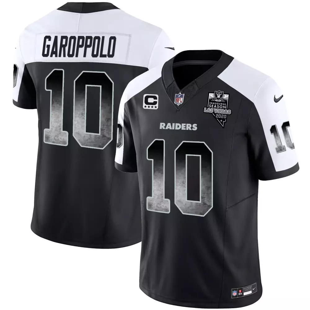 Jimmy Garoppolo Alternate Men's Las Vegas Raiders Arch Smoke Vapor Jersey | All Stitched | Fan Gear for Men, Women & Youth