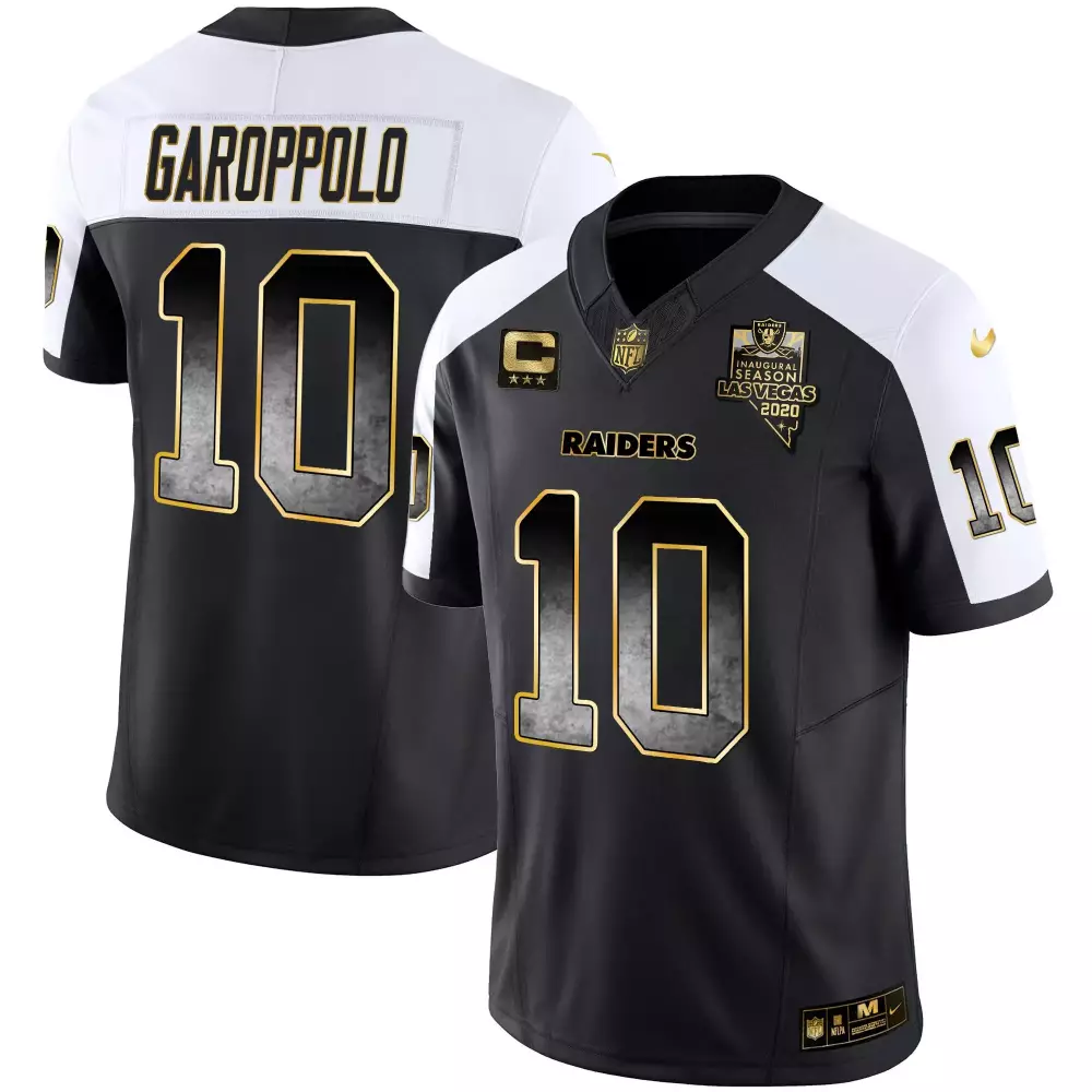Jimmy Garoppolo Alternate Men's Las Vegas Raiders Arch Smoke Vapor Jersey | All Stitched | Fan Gear for Men, Women & Youth