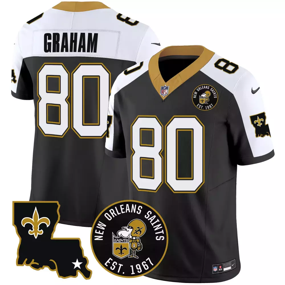 jimmy graham alternate mens new orleans saints est 1967 patch vapor jersey all stitched