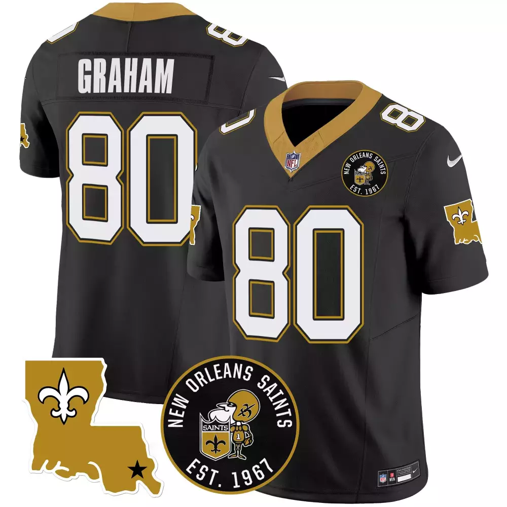 jimmy graham alternate mens new orleans saints est 1967 patch vapor jersey all stitched