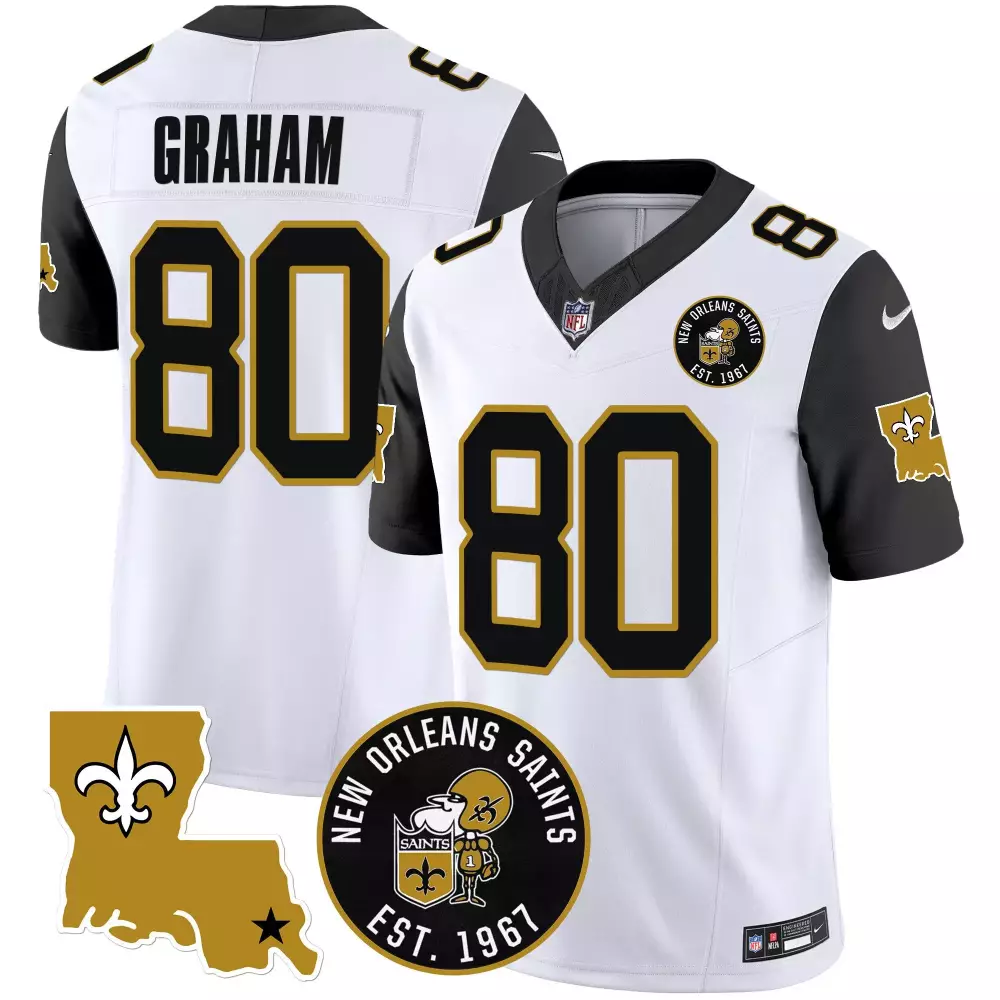 jimmy graham alternate mens new orleans saints est 1967 patch vapor jersey all stitched