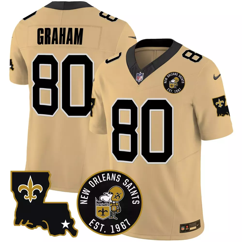 jimmy graham alternate mens new orleans saints est 1967 patch vapor jersey all stitched
