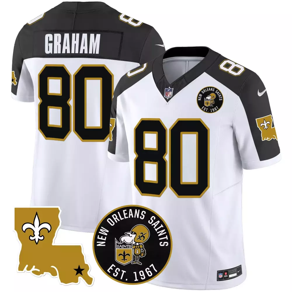 jimmy graham alternate mens new orleans saints est 1967 patch vapor jersey all stitched