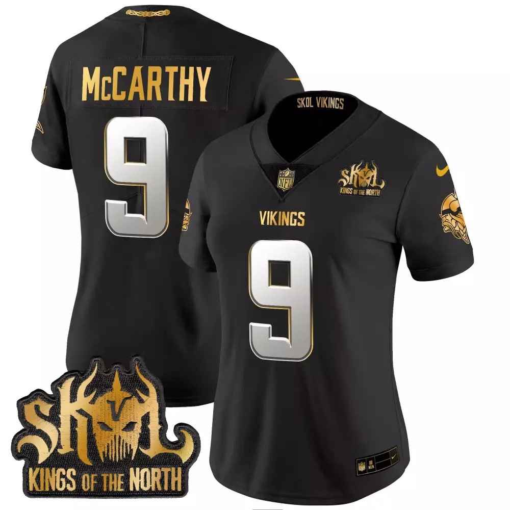 jj mccarthy black alternate womens vikings 2024 winter warrior skol patch vapor limited jersey all stitched