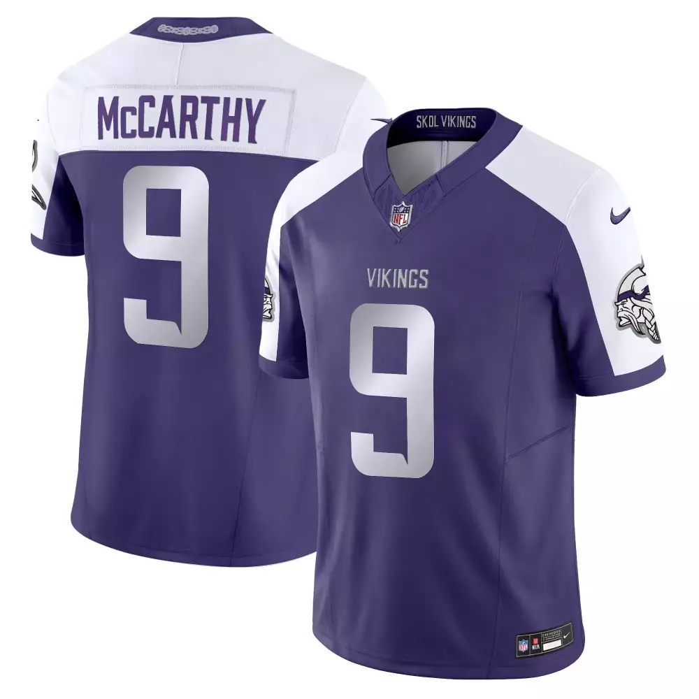 jj mccarthy olive camo mens vikings 2024 salute to service vapor limited jersey all stitched
