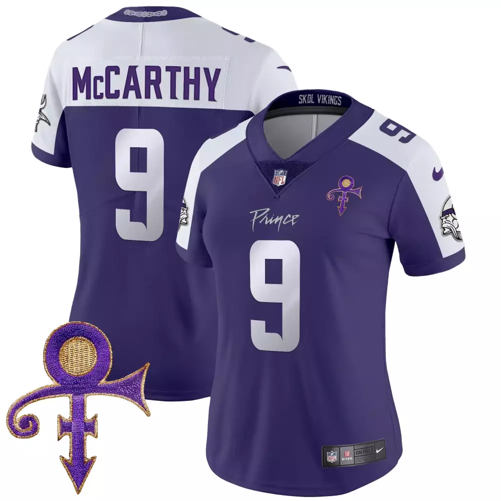jj mccarthy purple alternate mens vikings 2024 winter warrior skol patch vapor limited jersey all stitched