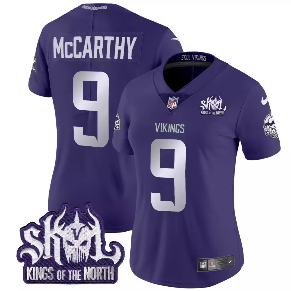 jj mccarthy purple mens vikings 2024 winter warrior skol patch vapor limited jersey all stitched