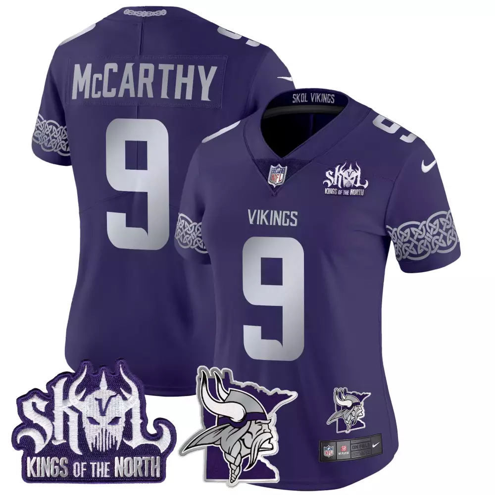 jj mccarthy purple mens vikings 2024 winter warrior skol patch vapor limited jersey all stitched