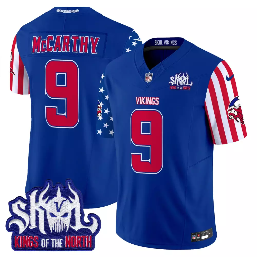 jj mccarthy red mens vikings american style vapor limited jersey all stitched