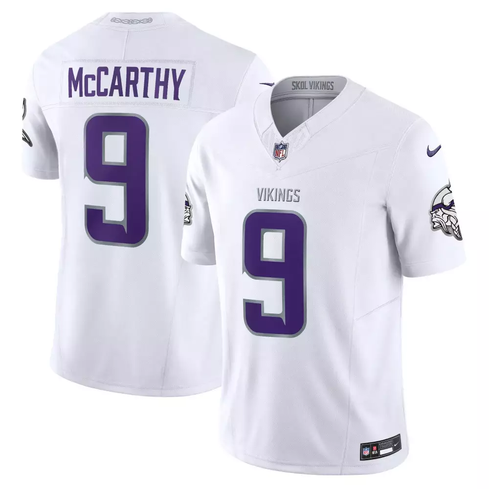 jj mccarthy red mens vikings american style vapor limited jersey all stitched