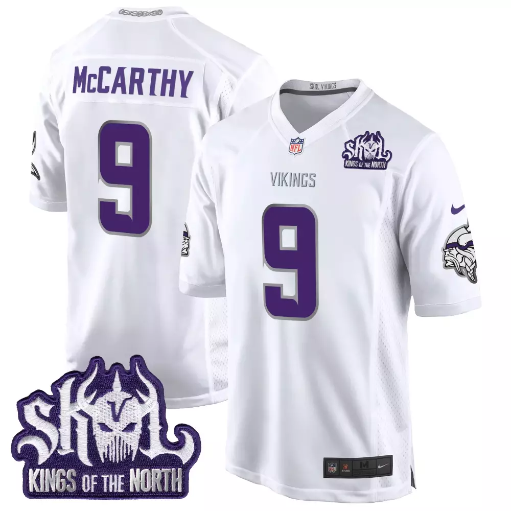 JJ McCarthy Minnesota Vikings White Limited Men's 2024 Winter Warrior Skol Game Jersey | Stitched Fan Gear | For Men, Women & Youth