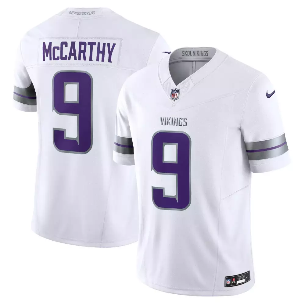 jj mccarthy white limited womens vikings 2024 winter warrior skol patch vapor limited jersey all stitched