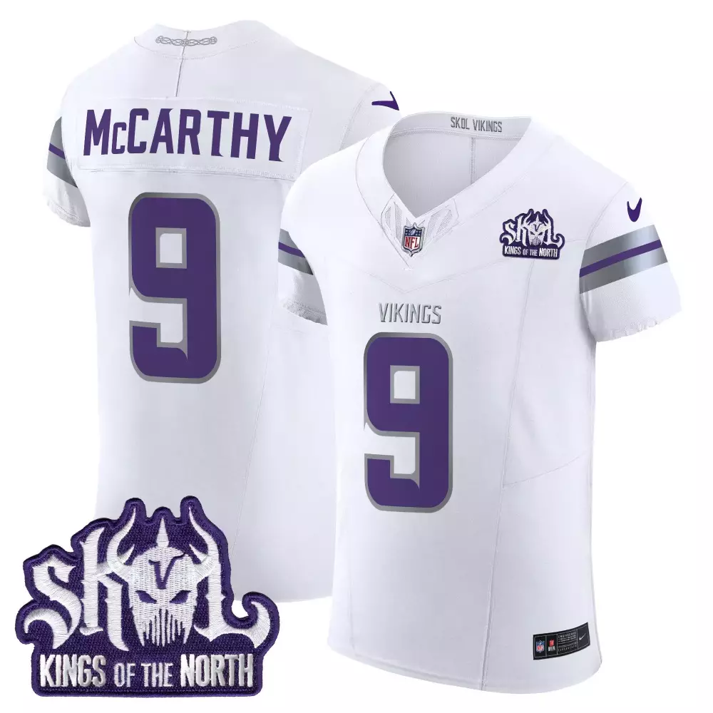 jj mccarthy white limited womens vikings 2024 winter warrior skol patch vapor limited jersey all stitched