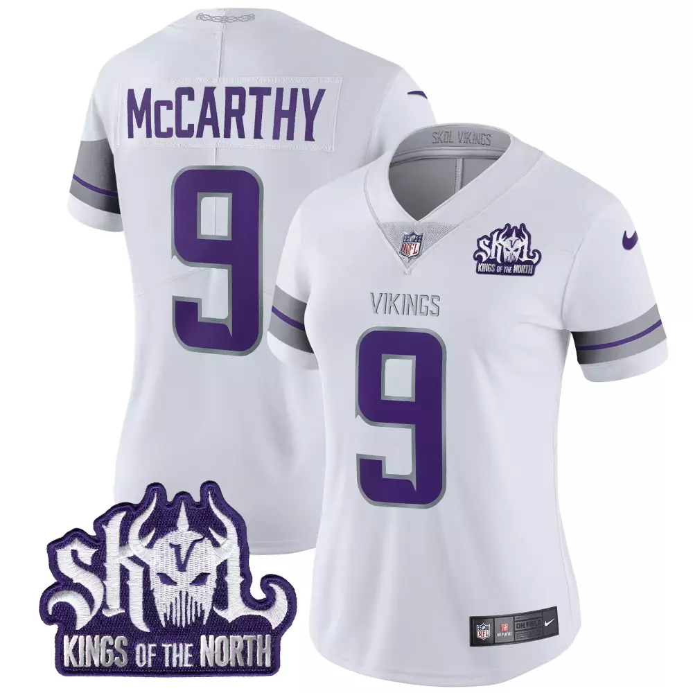 jj mccarthy white mens vikings american style vapor limited jersey all stitched