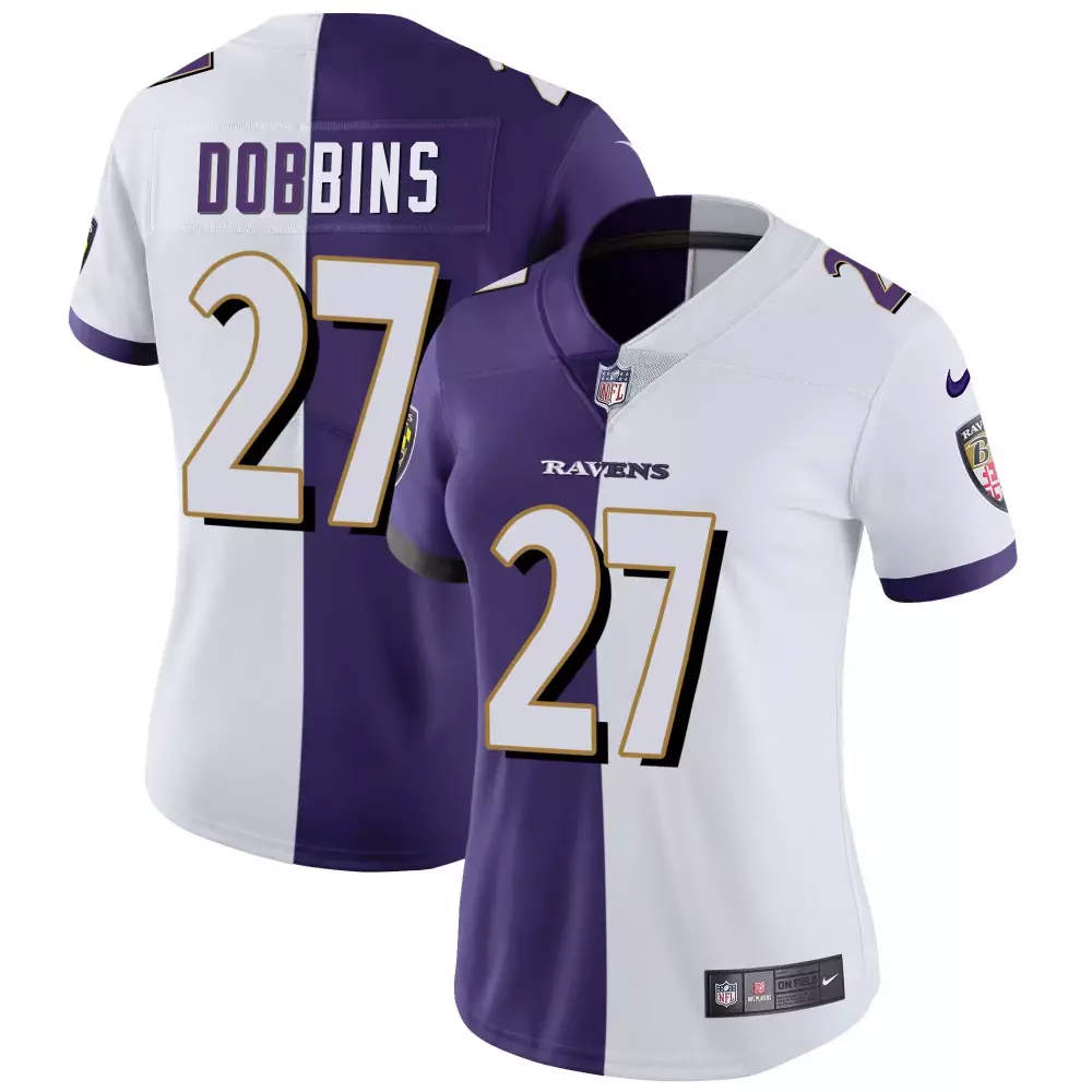 jk dobbins split mens baltimore ravens gold vapor jersey all stitched