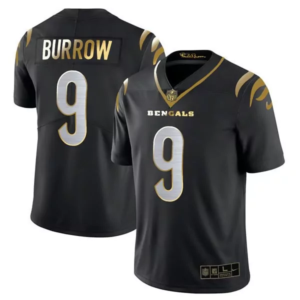 Joe Burrow Cincinnati Bengals Men's Black Gold Player Vapor Limited Jersey | All Stitched Fan Gear | For Men, Women & Youth