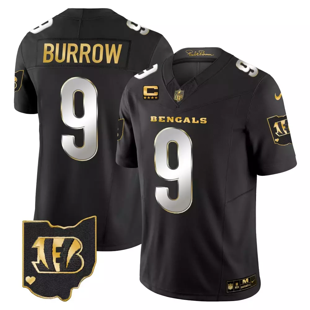Joe Burrow Cincinnati Bengals Men's Black Limited Ohio Patch Vapor Jersey | All Stitched Fan Gear | For Men, Women & Youth