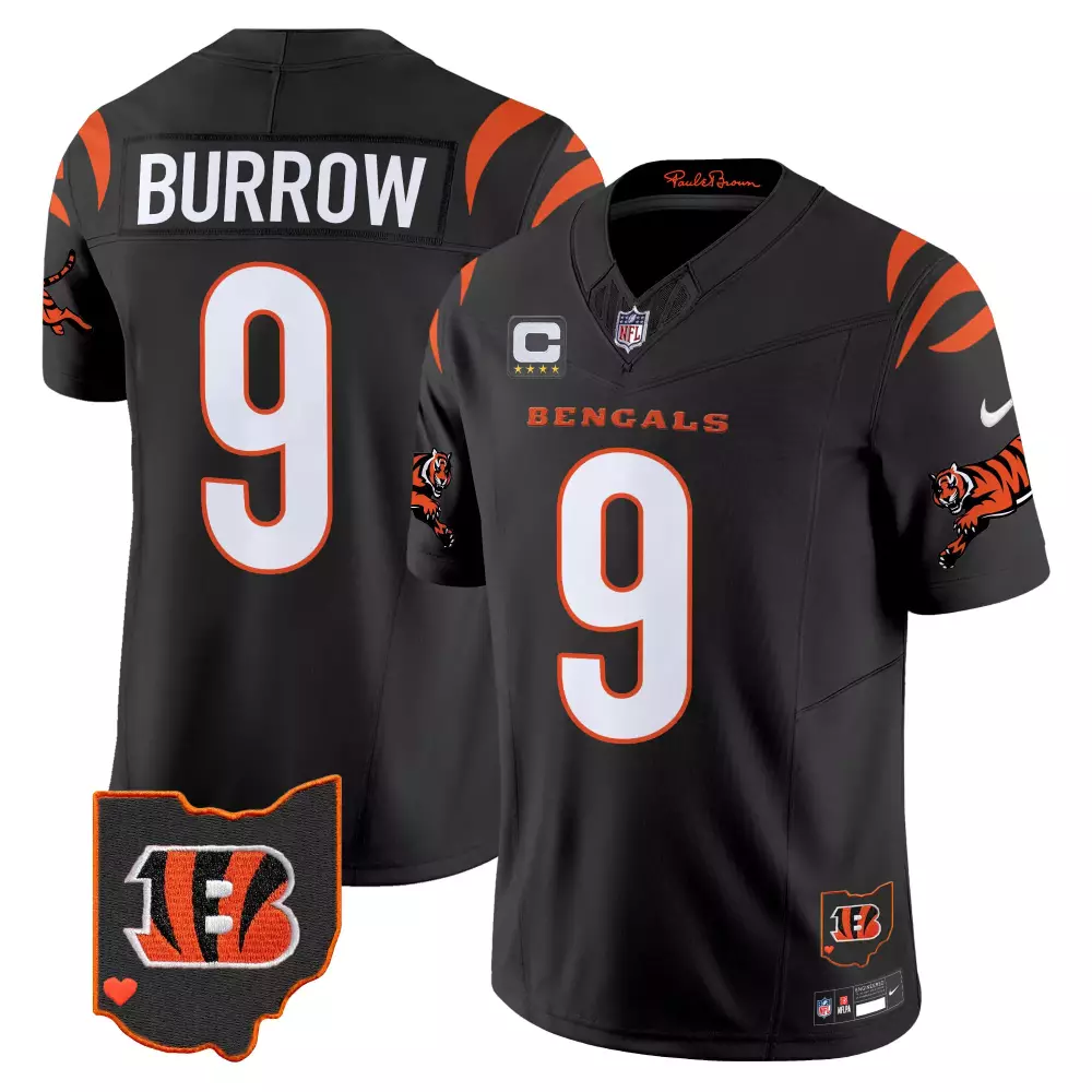 joe burrow black limited womens cincinnati bengals 2024 gold vapor limited jersey all stitched