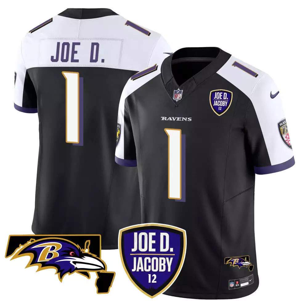 Joe D. Black Alternate Ravens Jersey | Maryland Patch V3 | Vapor Limited Edition for Men, Women & Youth