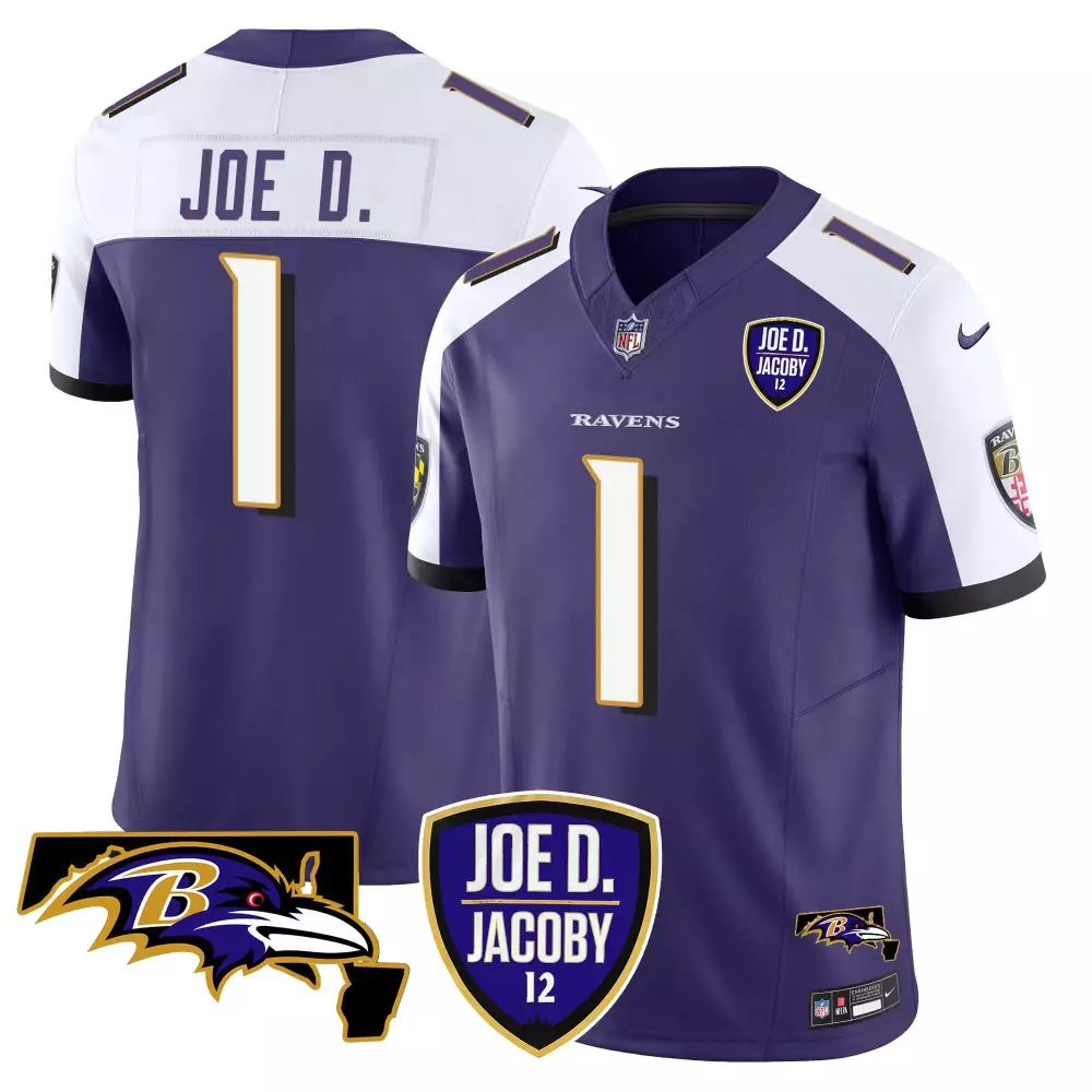 joe d purple alternate mens baltimore ravens joe d jacoby patch vapor limited jersey all stitched