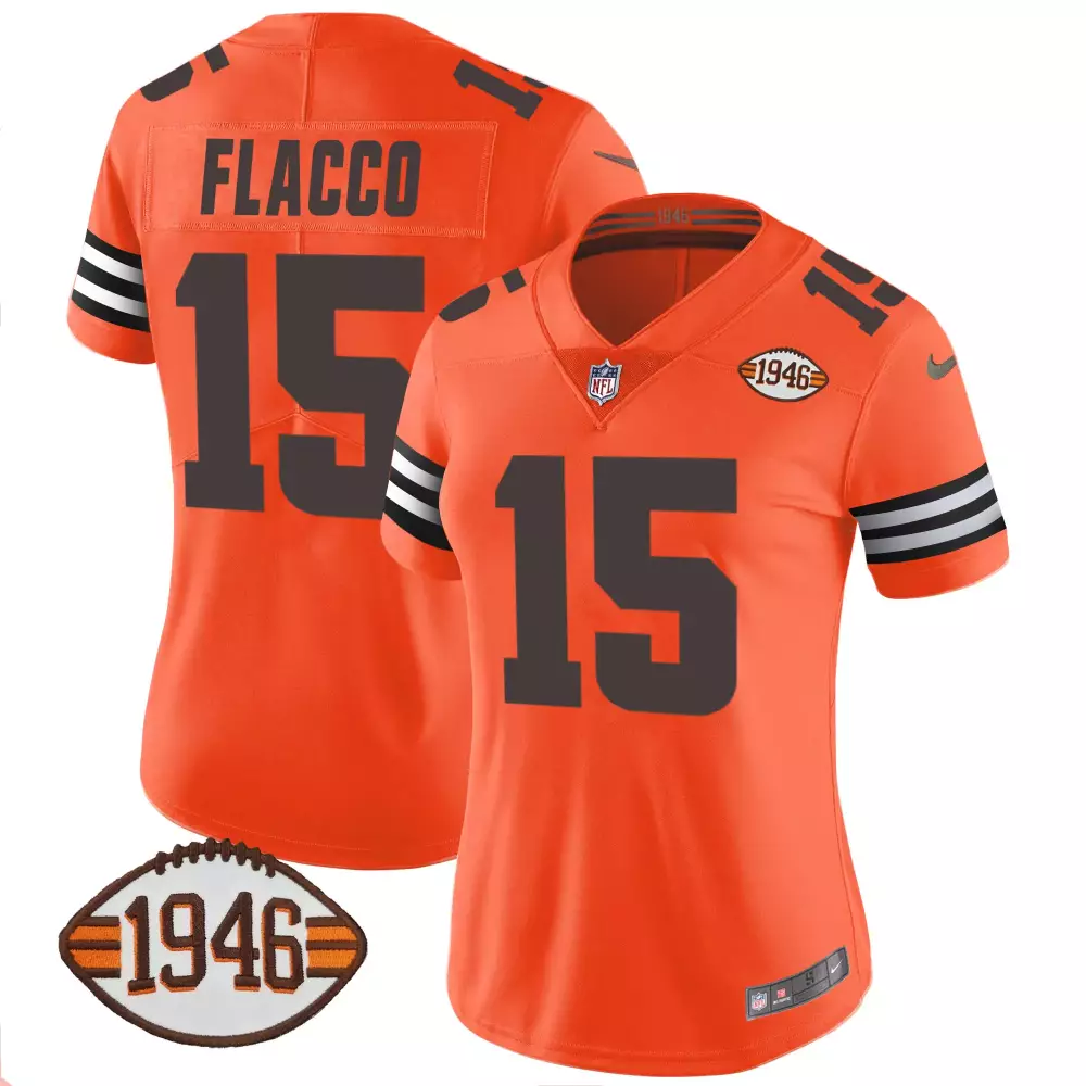Joe Flacco Cleveland Browns 1946 75th Anniversary Jersey | Orange Style | All Stitched | Fan Gear for Women, Men & Youth