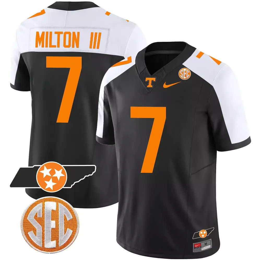 Joe Milton III Alternate Black Men's Tennessee Volunteers Checkerboard Jersey | Stitched Style | Limited Edition Fan Gear | For Men, Women & Youth