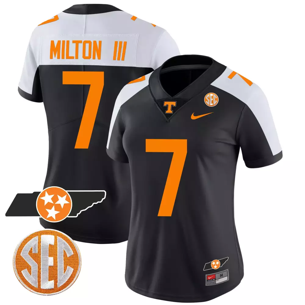 joe milton iii alternate black womens tennessee volunteers checkerboard alternate jersey stitched