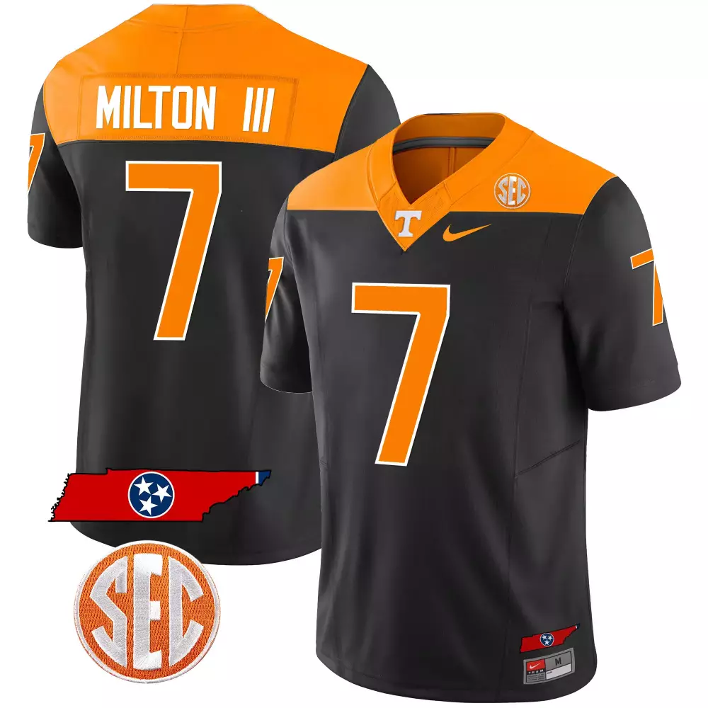 Joe Milton III Black Men's Tennessee Volunteers 2023 Alternate Vapor Limited Jersey V2 | All Stitched Design | Limited Edition Fan Gear | For Men, Women & Youth