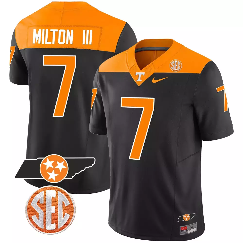 Joe Milton III Black Men's Tennessee Volunteers 2023 Alternate Vapor Limited Jersey V2 | All Stitched Design | Limited Edition Fan Gear | For Men, Women & Youth