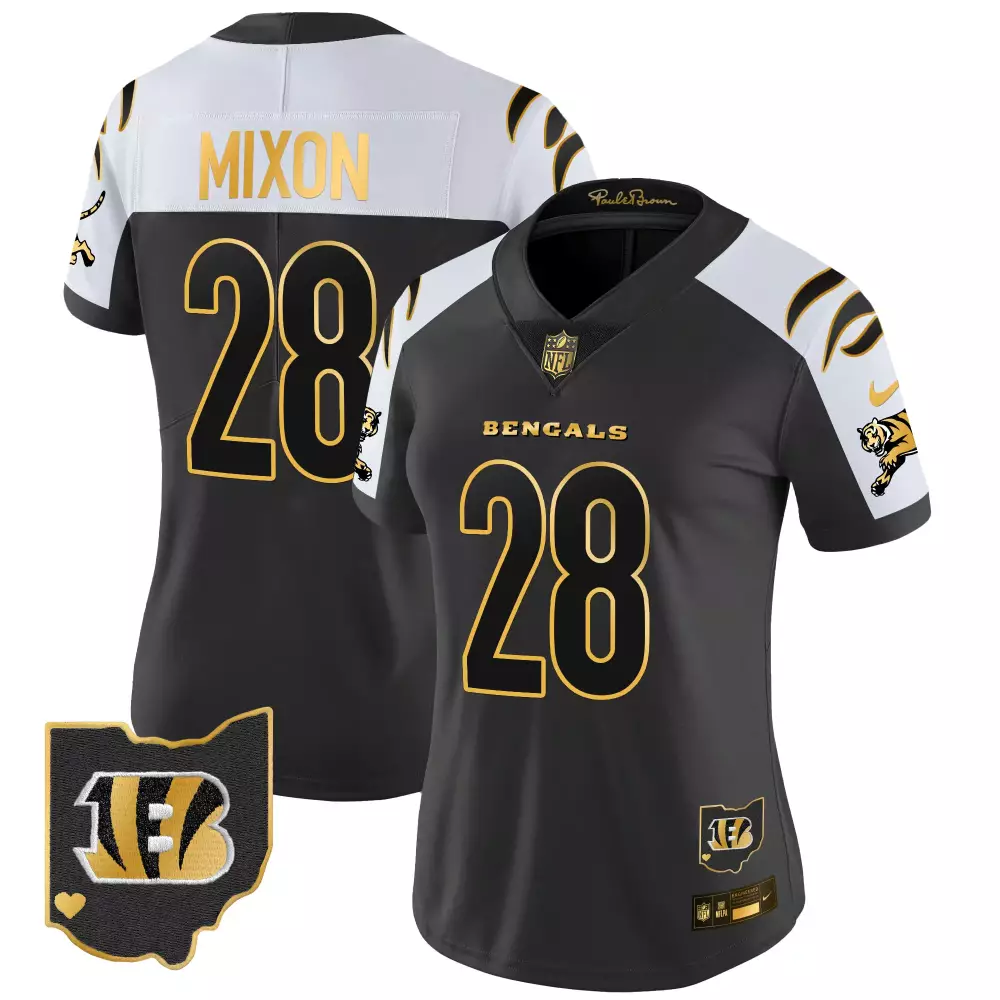 Joe Mixon Cincinnati Bengals 2024 Game Jersey | Stitched Black Design | Fan Gear for Men, Women & Youth