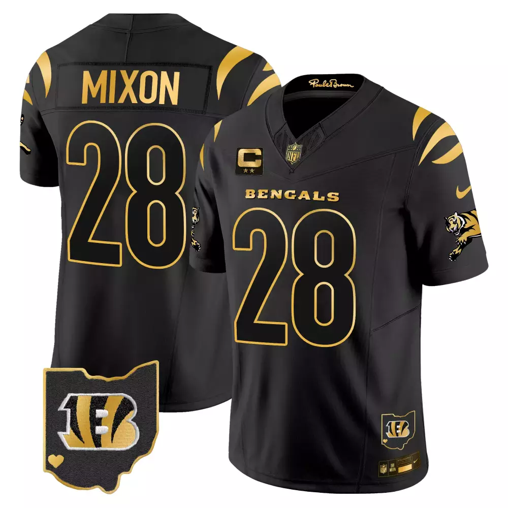 Joe Mixon Cincinnati Bengals 2024 Game Jersey | Stitched Black Design | Fan Gear for Men, Women & Youth