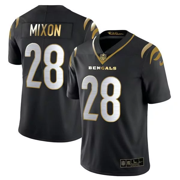 Joe Mixon Bengals Ohio Patch Gold Vapor Limited Jersey | Stitched Fan Gear for Men, Women & Youth