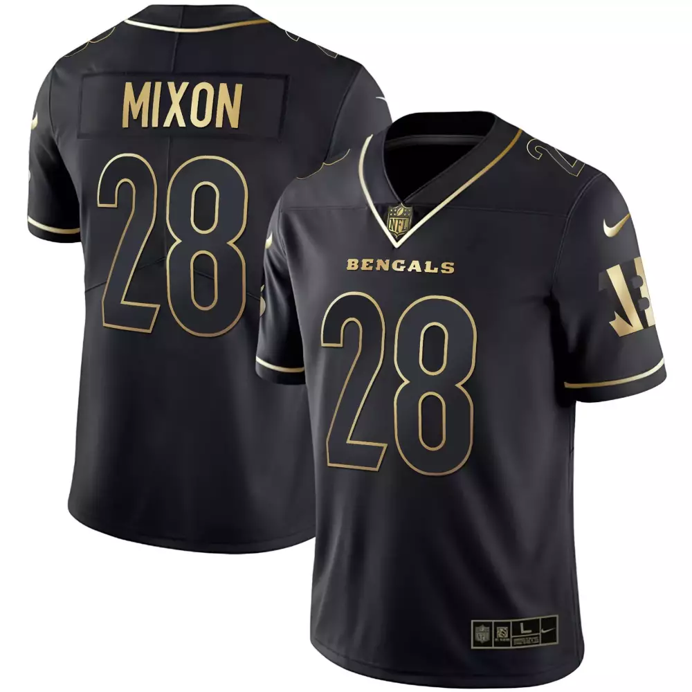 Joe Mixon Bengals White Gold Jersey | Stitched Limited Edition Fan Gear for Men, Women & Youth