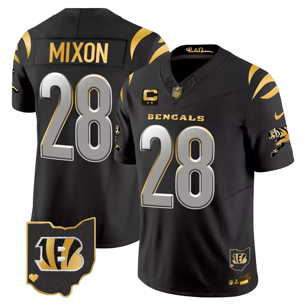 Joe Mixon Cincinnati Bengals 2024 Game Jersey | Stitched Black Design | Fan Gear for Men, Women & Youth