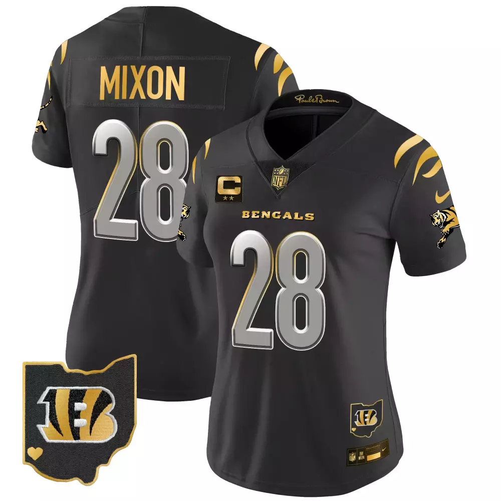 Joe Mixon Cincinnati Bengals 2024 Gold Vapor Limited Women's Jersey | Stitched Black Design | Fan Gear for Men, Women & Youth