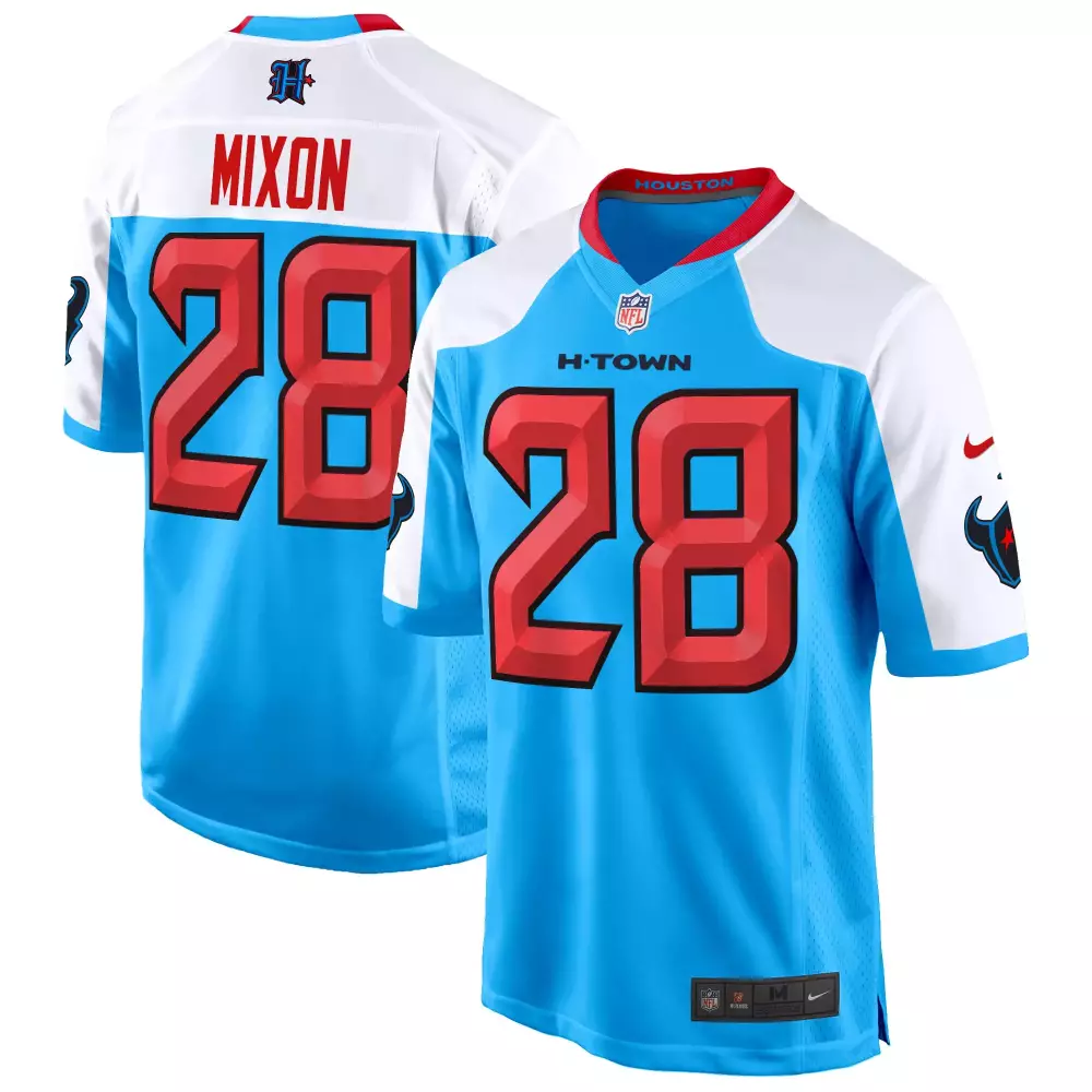 joe mixon blue alternate mens houston texans 2024 game jersey all stitched