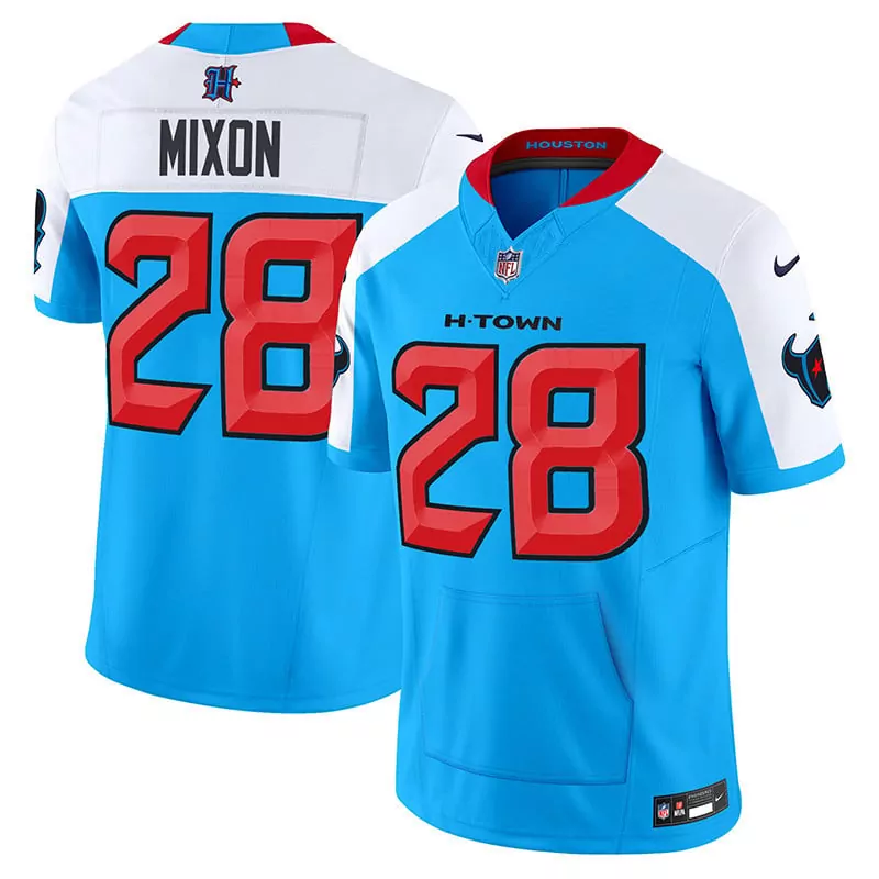 joe mixon blue alternate mens houston texans 2024 vapor hand warmer jersey all stitched