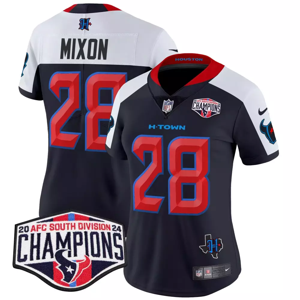 joe mixon navy alternate mens houston texans 2024 texas patch vapor limited jersey v2 all stitched