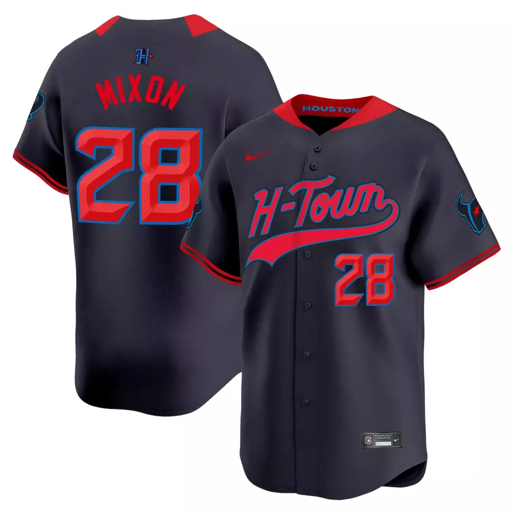 joe mixon navy limited mens houston texans 2024 baseball jersey v2 all stitched
