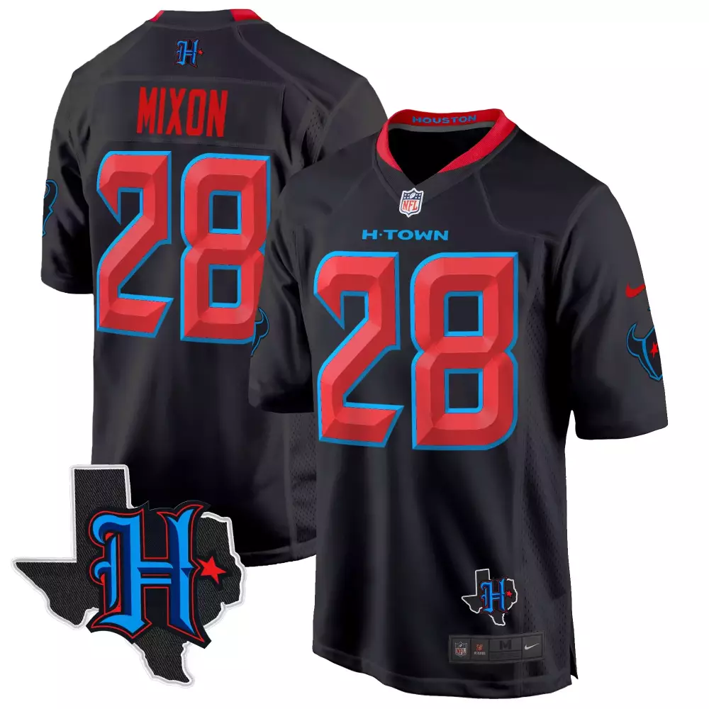 joe mixon navy limited mens houston texans 2024 baseball jersey v2 all stitched