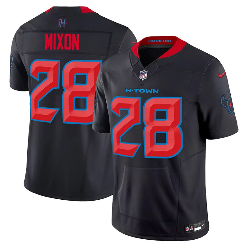 joe mixon navy limited mens houston texans 2024 texas patch vapor limited jersey all stitched