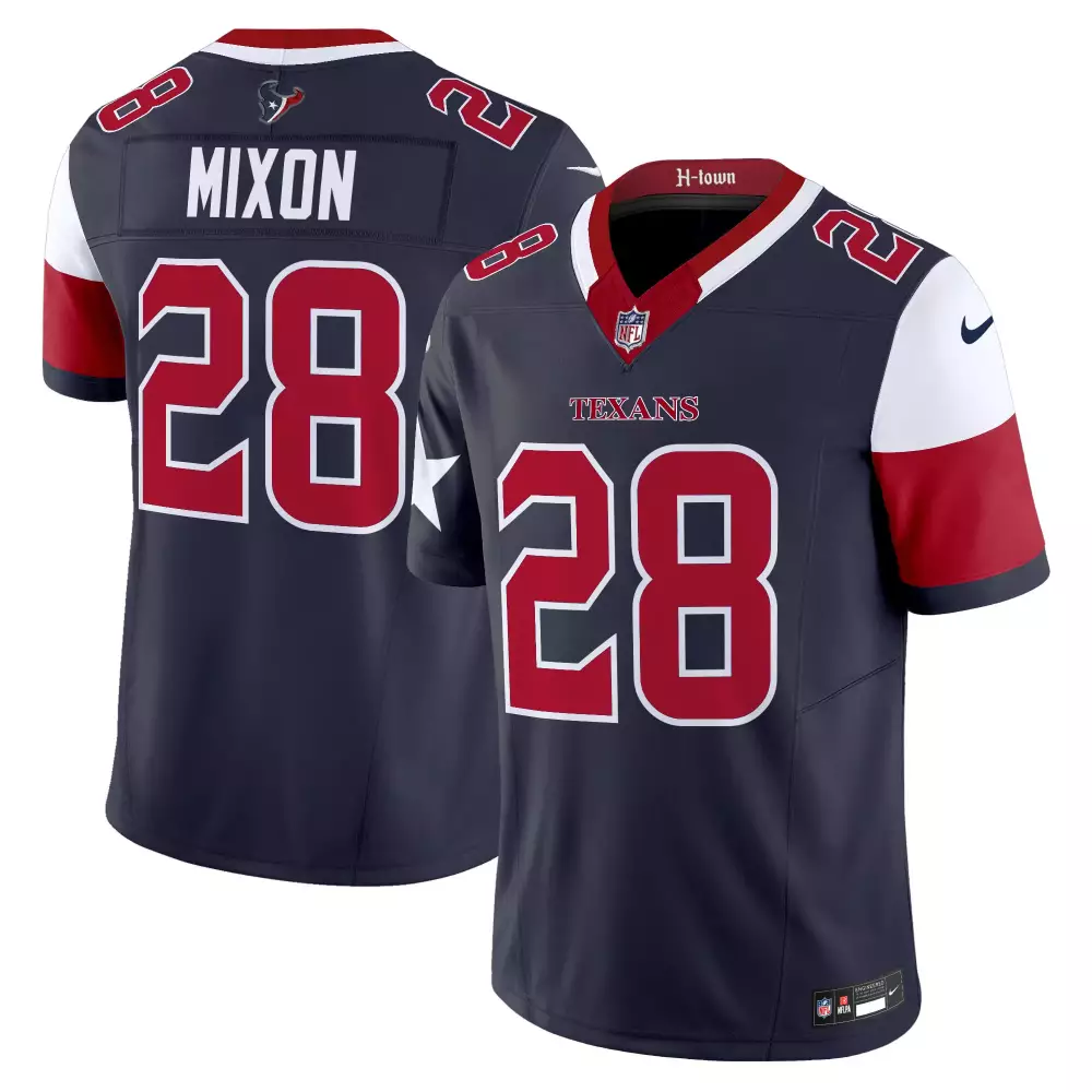 joe mixon navy mens houston texans 2024 vapor limited jersey v5 all stitched