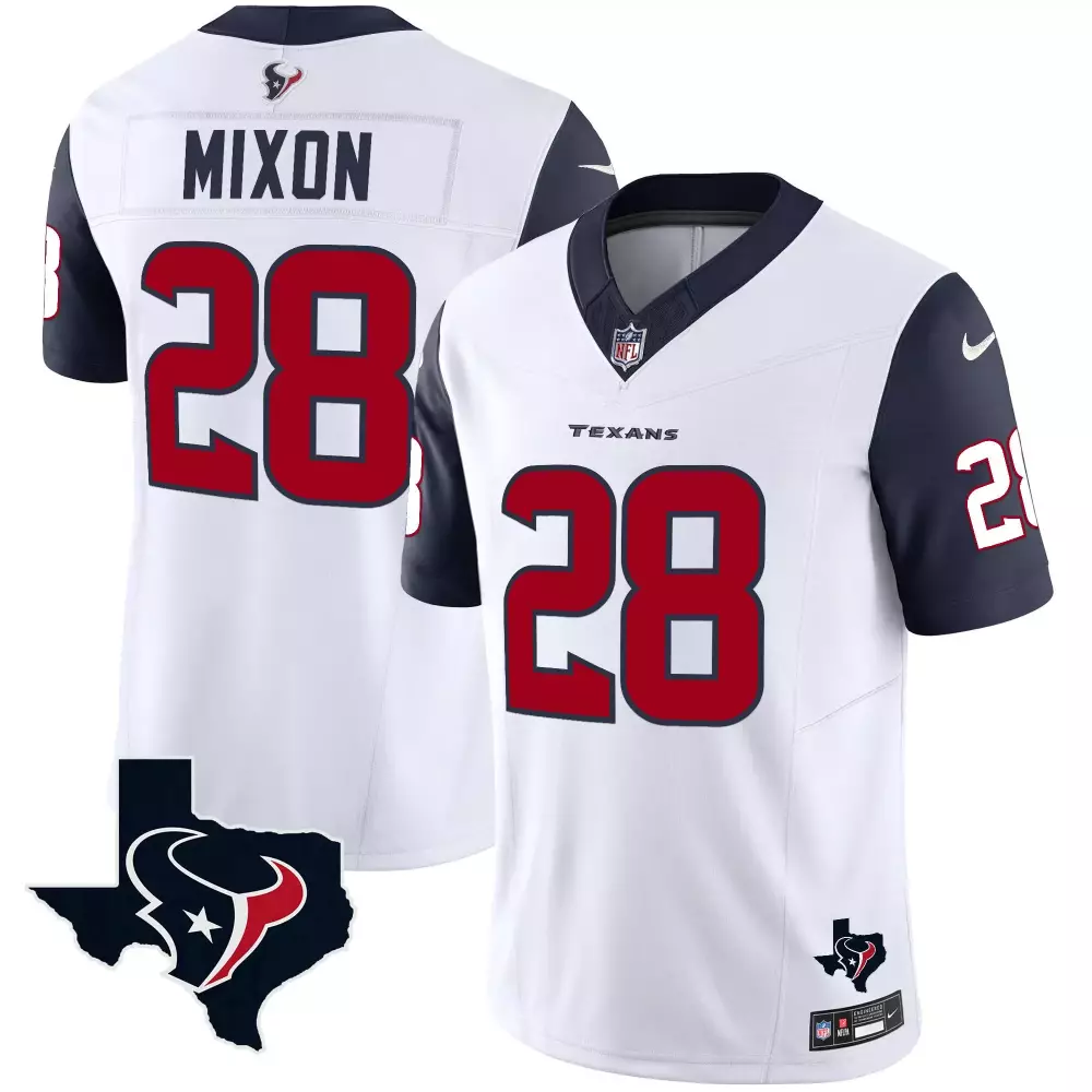 joe mixon navy mens houston texans 2024 vapor limited jersey v5 all stitched