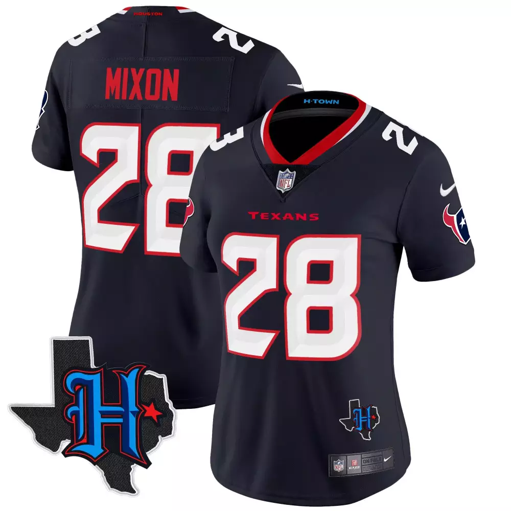 joe mixon navy mens houston texans 2024 vapor limited jersey v5 all stitched