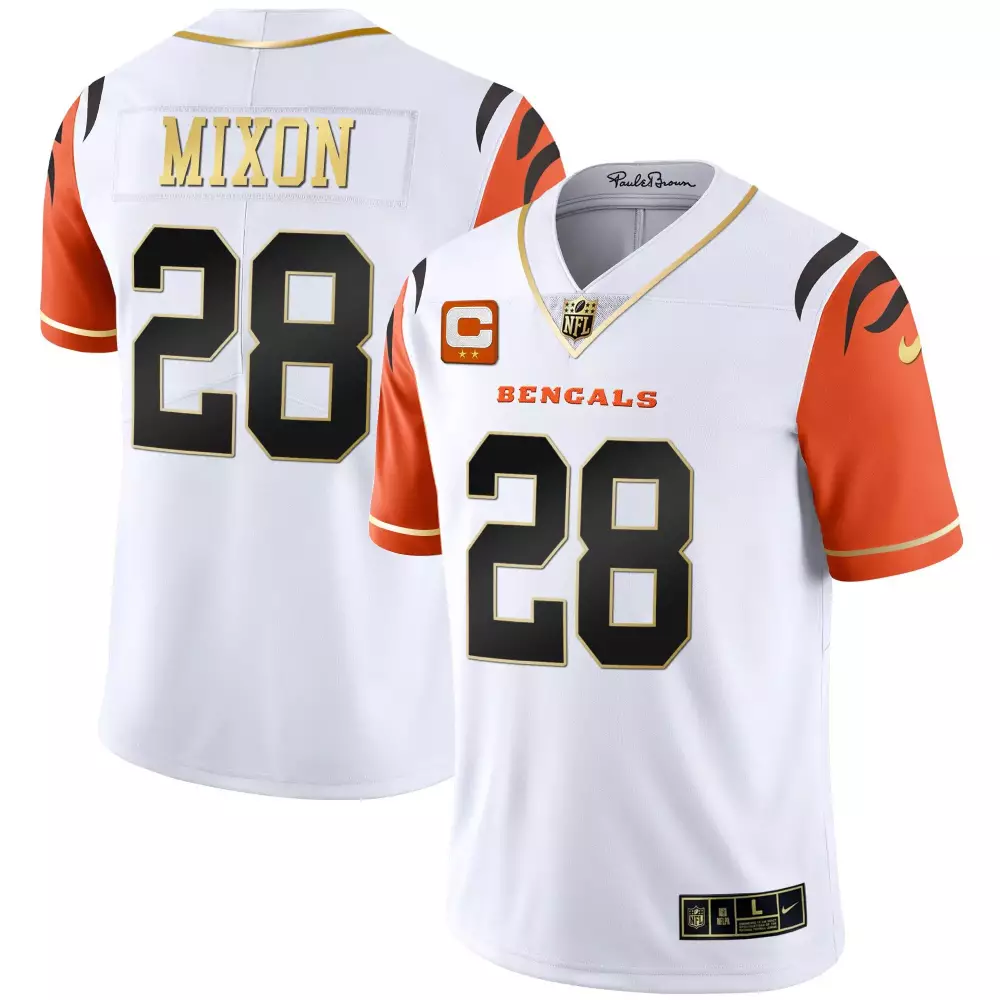 Joe Mixon Cincinnati Bengals Black Gold White Gold Vapor Jersey | Stitched Fan Gear | For Men, Women & Youth