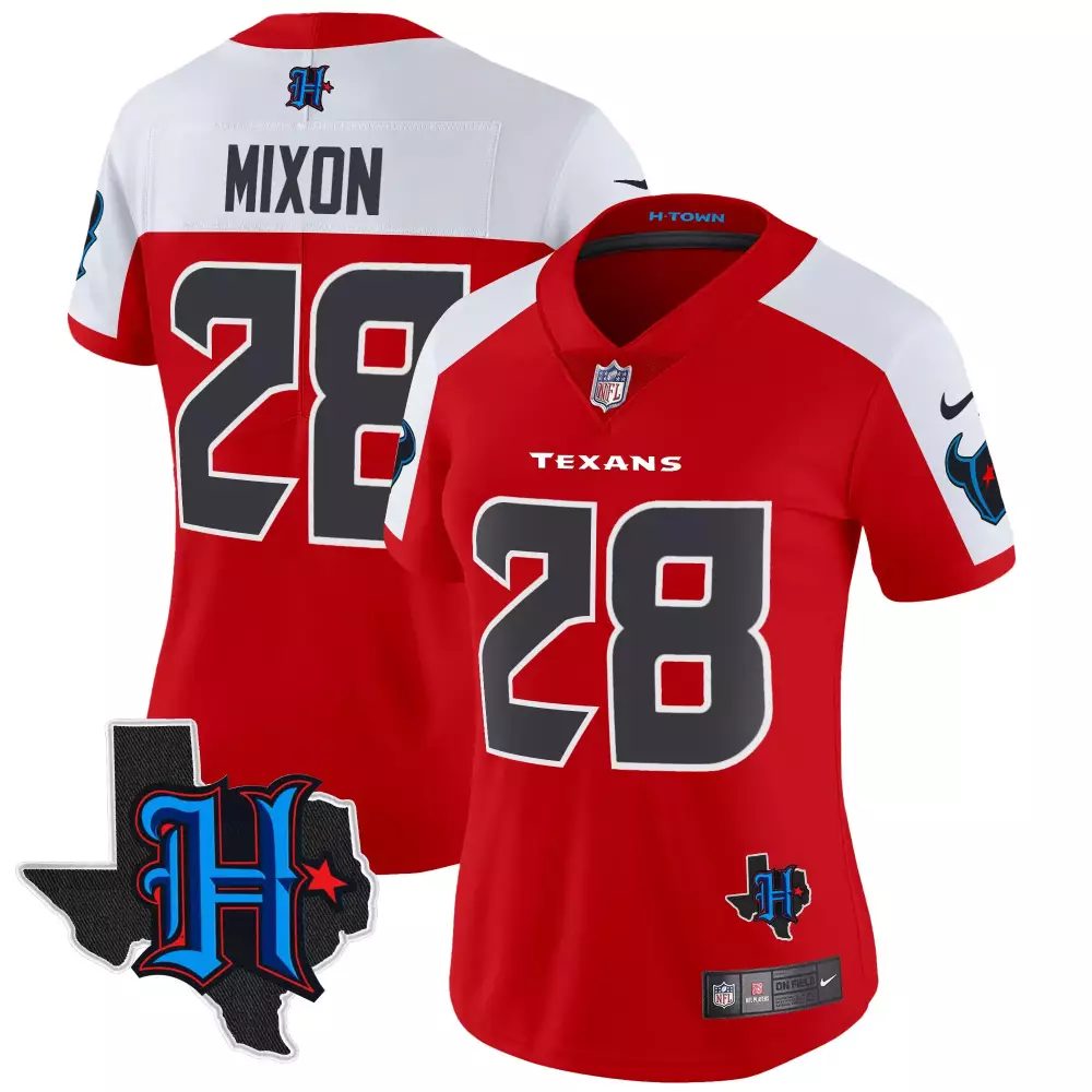 joe mixon red alternate mens houston texans 2024 vapor limited jersey all stitched