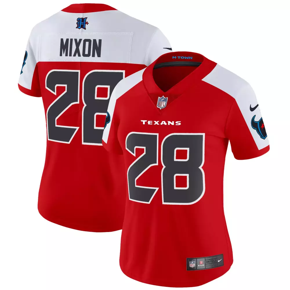 joe mixon red alternate mens houston texans 2024 vapor limited jersey all stitched